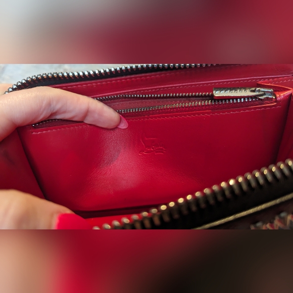 Christian Louboutin Black Leather Spike Wallet with Multicolor Spikes Zip! - Picture 6 of 10